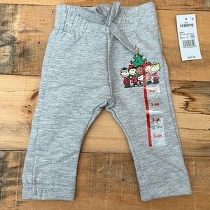 3-6 Months Peanuts Snoopy Charlie Brown Christmas Baby Sweatpants NWT
